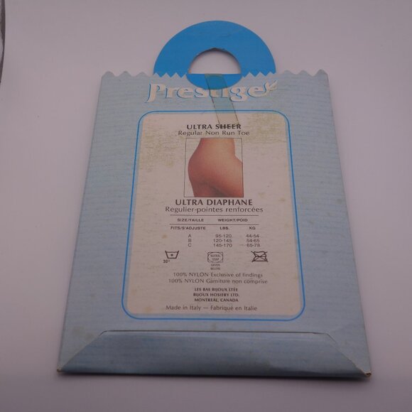 Vintage Prestige Ultra Sheer Made in Italy 100% Nylon 15 DEN Mustard Panty Hose - Picture 5 of 8